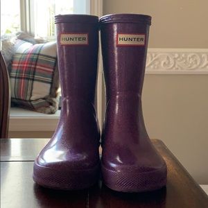 Hunter boots - purple glitter